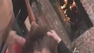 Excited damsel in glamour, crimson underwear is getting group screwed, dp'd and pleased like never before