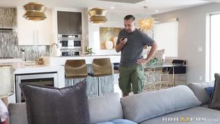 Big-Titted Chinese black-haired in crimson, spandex costume and footwear with high high-heeled shoes is getting booty-fucked