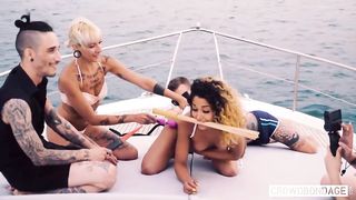 Muddy prosperous honeys are orgying on a yacht with ultra-kinky studs who like to spice up stuff