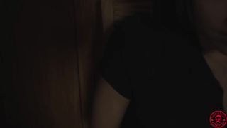 Skimpy black-haired gal with humungous bra-stuffers is getting detained, fumbled, and humped in a scantily lit apartment