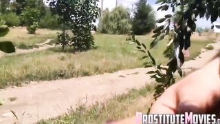 Insane fellow enjoys to jack off in public places while nymphs are passing by and observing him