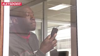 Tatted black-haired is a poundable office nymph who never says no to having an multiracial three-way