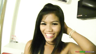 Chinese black-haired is throating and railing a rock stiff fuckpole for cash and luving it