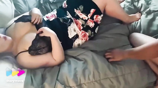 Curvy woman with enormous bosoms is wailing while getting pummeled stiff, in the late afternoon