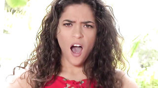 Petite breasted brown-haired is about to give a deep oral pleasure to a boy who isn't her beau