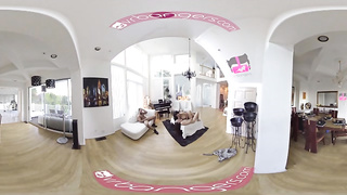 Horny dude is jacking off while seeing his gf making love with his beloved dominatrix