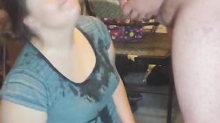 Gross cockslut with undies and her head gets urinated on for the very first time on camra