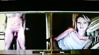 Horny College girl trys to look away but can't resist my hot show