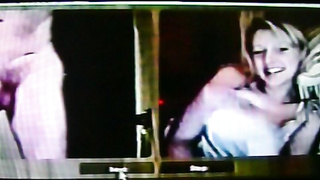 Horny College girl trys to look away but can't resist my hot show