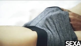 Tempting light-haired is having casual fucky-fucky in the middle of the night and wailing while nutting