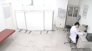 Steaming, Asian nurse, Yui Nozomi is constantly jerking in the health center and squealing while spunking