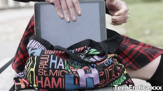 Tatted sandy-haired with glasses, Mary Solaris is having ass fucking fuck-fest with a man she has just faced