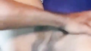 Boinking her slit & booty at the same time