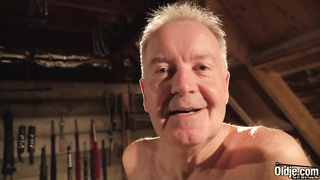 Elderly boy is getting a oral from a much junior damsel and drilling her brains out