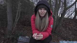 Busty euro pulled for titjob before fucking