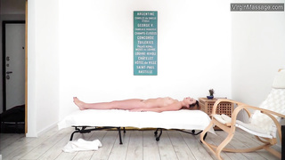 Naked stunner, Vika is about to get a utter bod rubdown, from an accomplished girl