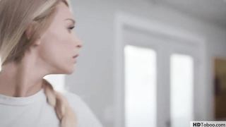 Flirty ash-blonde is having a three way with her bf and a nymph they both like