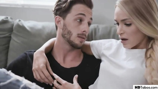 Flirty ash-blonde is having a three way with her bf and a nymph they both like