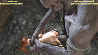 Kasumi wrecked by Fat Cyclop getting belly bulged