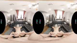 Febby Twigs is holding her gams opened up broad open while getting ravaged during a VR practice