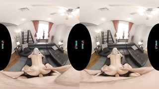 Febby Twigs is holding her gams opened up broad open while getting ravaged during a VR practice