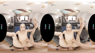 Febby Twigs is holding her gams opened up broad open while getting ravaged during a VR practice