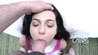 Persian teen gives a sloppy blowjob