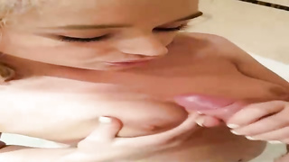 Blue- witnessed blondie dame is screaming while deep throating manhood, because it perceives so plumbing fine