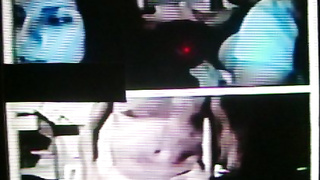 2 brunette College girls give sexy gestures to my strip show