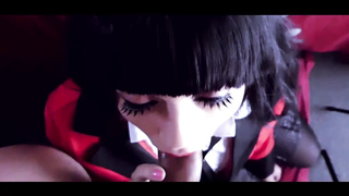 Yumeko Kakeguri is deep throating man-meat before getting wedged with it the way she loves the most