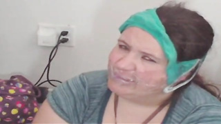 Chubby inexperienced dark-haired is screaming while getting screwed on the floor, in front of the camera