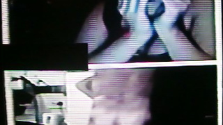 Young College girl laughs & waves watching my strip show