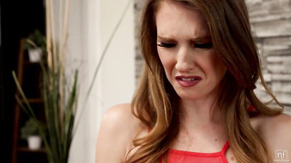 Slender ginger-haired can't stop bellowing while getting plumbed, because she is about to practice an ejaculation