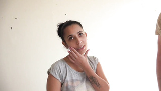 Petute Czech dark haired is blowing and railing her neighbor's rock firm sausage for some money