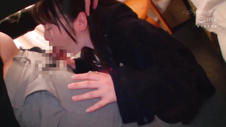 Ponytailed Chinese female in college uniform is getting porked in the transport, by a stranger