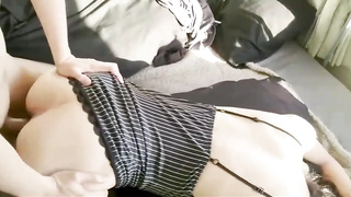 Smallish teenie is shrieking while getting nailed from the back, because it perceives so fine