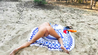 Bare VictoriaKai - Beautyful lean dark haired gals, solo outdoors in the forest, drilling with a fuck stick