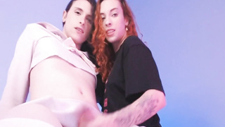 Sucking A hard Tranny Cock