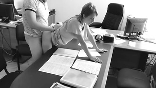 Super-Naughty damsel had orgy with her manager, while at work and loved it a pile