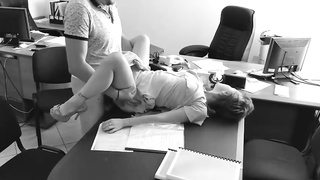 Super-Naughty damsel had orgy with her manager, while at work and loved it a pile