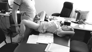 Super-Naughty damsel had orgy with her manager, while at work and loved it a pile