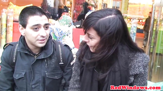 Dutch superslut is about to have a three-way with mates, while her beau is out of town