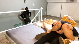 Ultra-Kinky stud is observing his gigantic caboose wifey pulverizing a neighbor and wanking off to that