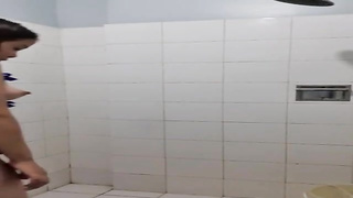 Scarcely 18 Filipina, Mia Mendoza is having a bathroom in front of the camera, just for joy