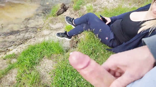 Fap off a man rod near a stranger gal in public