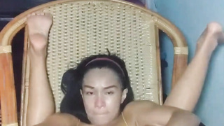 Lily enjoy massive fake penis in her bootie