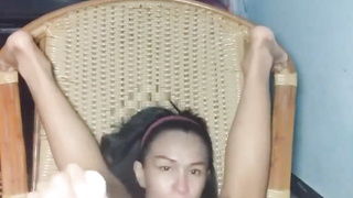 Lily enjoy massive fake penis in her bootie