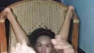 Lily enjoy massive fake penis in her bootie