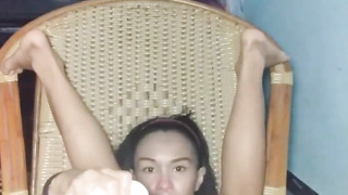 Lily enjoy massive fake penis in her bootie