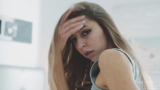 Pretty blond honey is leisurely taking off her clothes because she loves to have fun with herself